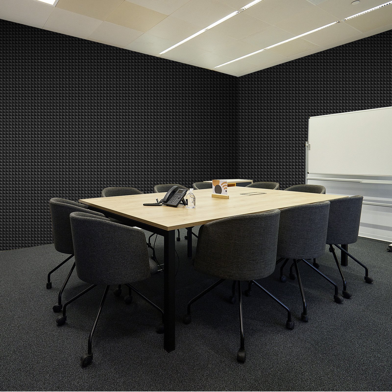 VEVOR Paneles de Espuma Acústica, 30,5 x 30,5 x 5 cm, Paneles de Pared Insonorizados Adhesivos con Forma de Pirámide, Paneles Absorbentes de Sonido para Paredes y Techos, 48 uds