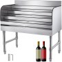 VEVOR Estante de Exhibición de Botella de Bebida 914 mm x 463,6 mm x 825,5 mm, Estante de Botella de Acero Inoxidable con Diámetro del Pie 38 mm, Unidad de Exhibición de Botellas de Licor de 4 Niveles