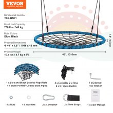 VEVOR Columpio con Forma de Telaraña 1016 mm para Exteriores, Carga de 340 kg