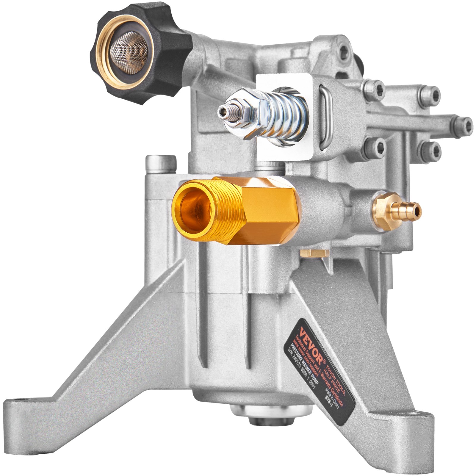 VEVOR Bomba de Lavado a Presión Eje Vertical de 7/8" 2600 PSI 2,5 GPM Kit de Bomba de Repuesto para Lavado a Presión Compatible con Honda, Simpson, RYOBI, Briggs & Stratton, Subaru, Craftsman