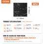 VEVOR Self-Adhesive Vinyl Floor Tiles, 30.5 x 30.5 cm, 50 Pieces, 1.5 mm Thick, Peel and Stick, Black Marble Texture, DIY Flooring for Kitchen, Dining Room, Bedroom and Bathroom