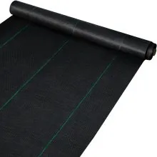 VEVOR Tela de Acolchado 91,4 x 2 m Tela de Control de Malezas Geotextil Jardín Lona PP Alta Permeabilidad Densidad Subyacente Textil para Cubierta del Suelo Jardinería Agricultura Huerto, Negro