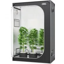 VEVOR Armario de Cultivo 122x61x183 cm Carpa de Cultivo Hidropónico Mylar 2000D Altamente Reflectante con Ventana de Observación, Bolsa de Herramientas, Bandeja de Piso para Cultivo de Plantas