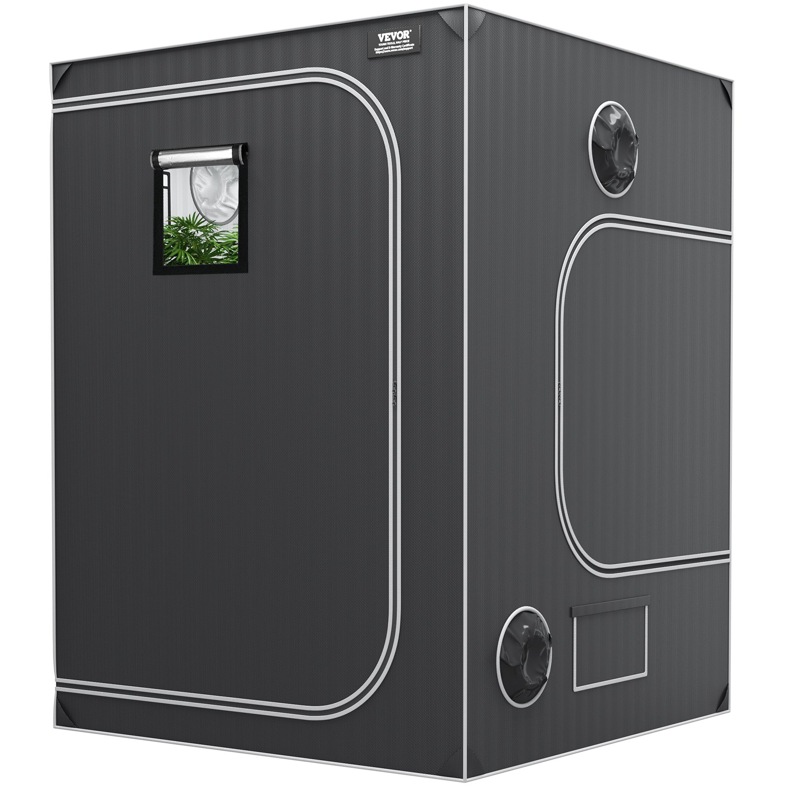 VEVOR Growbox 152x152x203cm Grow tent 2000D Oxford fabric and steel frame Growtent 60kg Plant cultivation 178x130cm door size Greenhouse Plant tent Growroom Grow cabinet Greenhouse