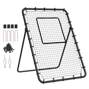 VEVOR Red De Rebote De Beisbol Y Softbol 1219,2x1371,6 Mm Red De Lanzamiento De Beisbol Con Objetivo De Lanzamiento Entrenador De 4 Angulos Ajustables Para Practica De Campo Y Lanzamiento 85056817