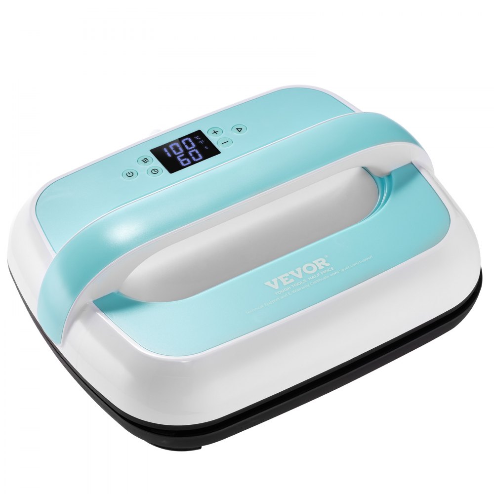 Máquina de Impresión con Prensa de Calor para Camisetas, 770 W Prensa de Transferencia con Apagado Automático, Protección Contra Sobrecalentamiento y Ajuste de Tiempo, Color Blanco y Verde