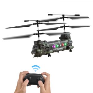 VEVOR Helicóptero RC De 2.4 GHz Con 3.5 Canales, Modo De Disparo, Despegue/Aterrizaje Con Un Botón Y Luces LED, Juguete Estable Y Duradero Para Mayores De 14 Años