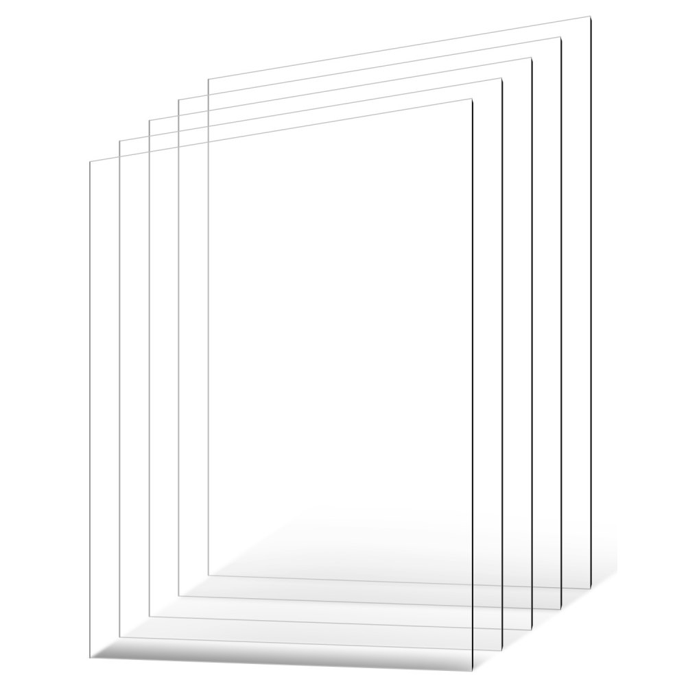 Láminas de PET 5 Piezas Láminas de Plástico 610 x 914 mm Grosor de 1 mm Paneles de Plástico Transparente Flexible para Marcos de Fotos, Proyectos de Exhibición de Bricolaje, Fácil de Cortar