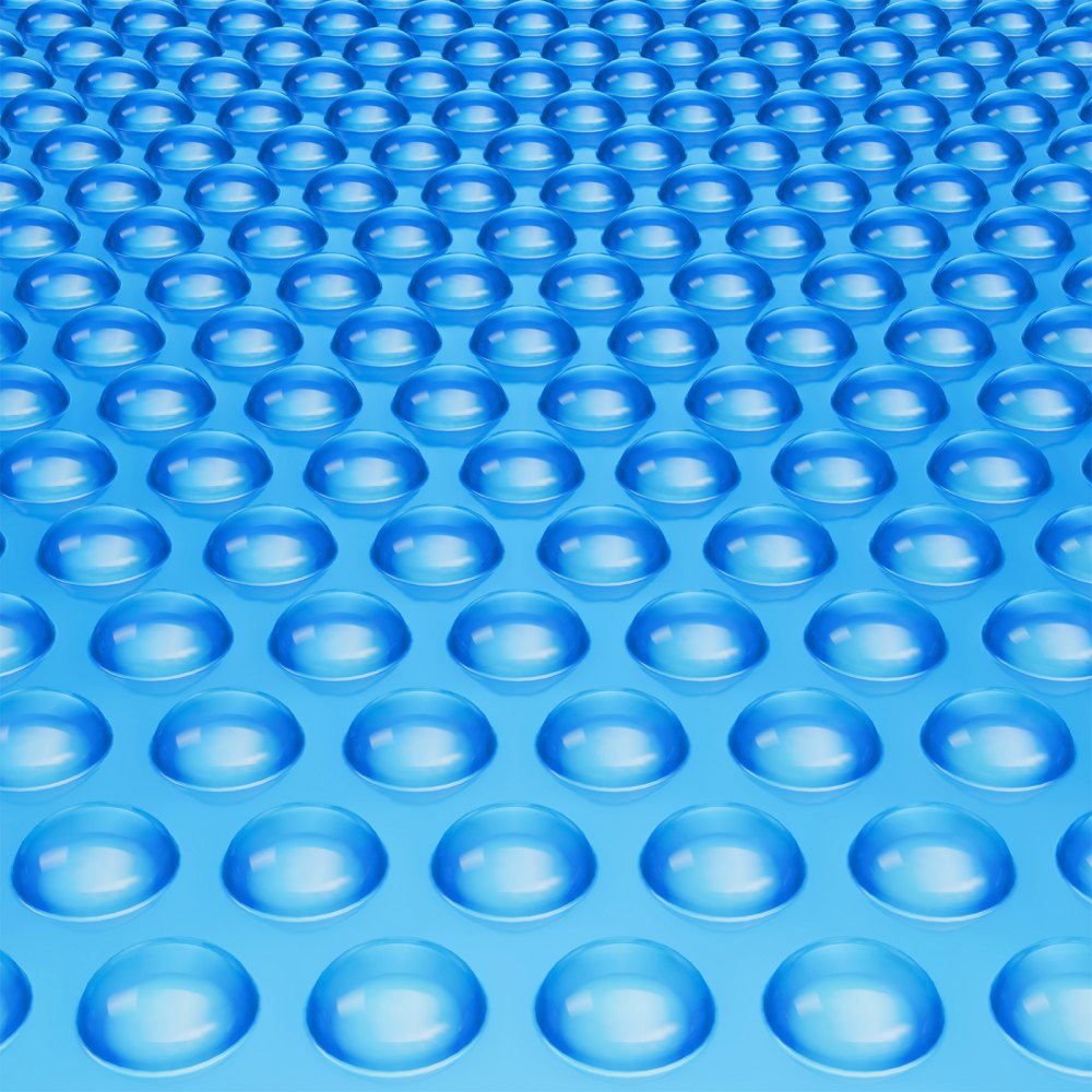 Cubierta Solar para Piscina, Manta Solar Rectangular de 7,32 × 3,66 m para Piscinas, Cubierta Solar para Piscina Enterrada sobre el Suelo, Cubiertas Solares de 8 Mil, Color Azul, PE de Material