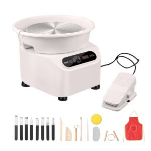 VEVOR Torno De Alfarería Eléctrico 250 Mm 350 W Con Pedal Pantalla Táctil LCD Mini Torno De