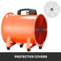 Ventilateur Portable Extracteur de Conduit 250mm Industriel Ventilateur 5m Pvc Conduit Electrique 2580 M³ / H Pivotant
