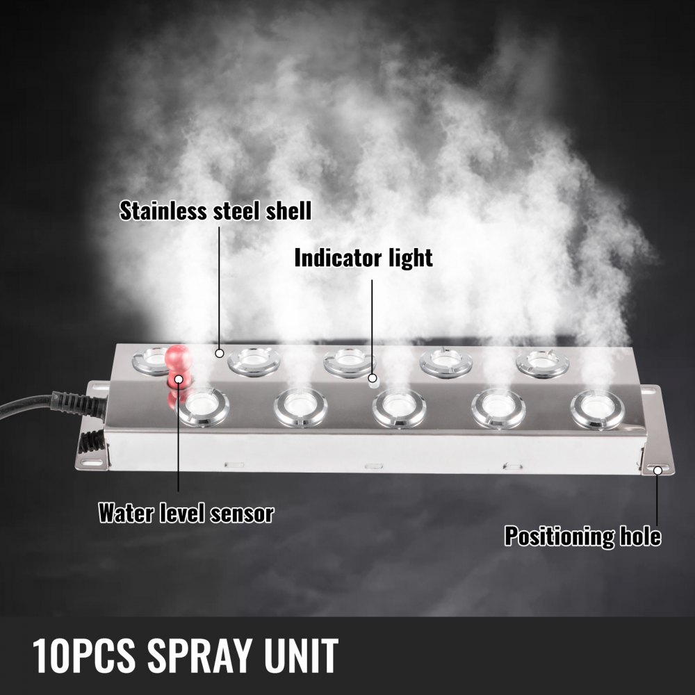 Brumisateur à Ultrasons 10 Têtes Diffuseur De Brouillard Humidificateur  Fumée