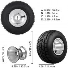 VEVOR Roue de Karting Pneu Avant en Caoutchouc 25,4x11,4-12,7 cm Antidérapant