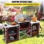 VEVOR Cuisine de Camping Exterieure Meuble de Jardin Pliable Placard de Rangement Réglable pour Camping
