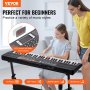 VEVOR Clavier Piano Numérique 61 Touches Électrique Portable 200 Tons 200 Rythme