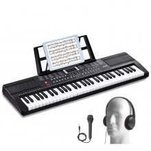 VEVOR Clavier Piano Numérique 61 Touches Électrique Portable 200 Tons 200 Rythme