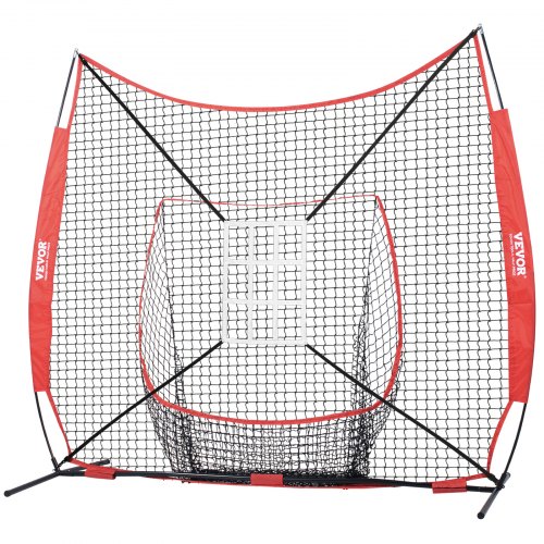 Ensemble de filet de baseball portable de 2,1 x 2,1 m – Filet d'entraînement de batte, de frappe et de lancer avec t-shirt, batte, balles, zone de frappe, sac de transport, pour