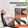 VEVOR Coussin de siège de massage avec chaleur, 6 moteurs de massage, tapis de chaise de massage avec 5 modes et 4 intensités pour bureau à domicile, soulagement de stress et fatigue au dos, hanches