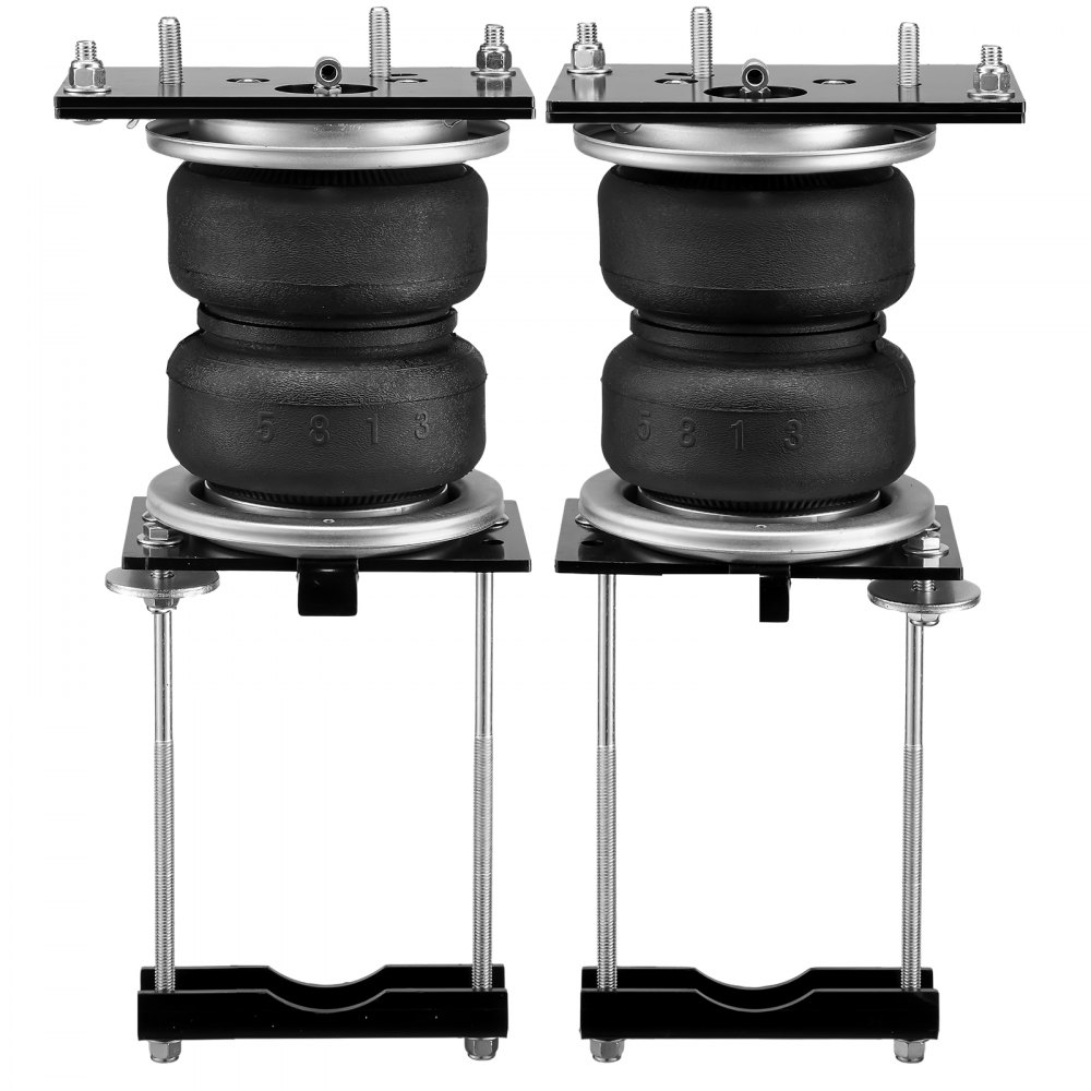 Kit de suspension d'airbag VEVOR avec doubles ressorts pneumatiques noirs et supports de montage en métal.