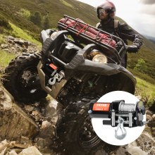 VEVOR Treuil électrique pour VTT/UTV câble en acier 907 kg télécommande étanche