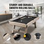 table de billard moderne noire VEVOR dans un espace de vie élégant avec des boules roulantes douces et un cadre en bois robuste.