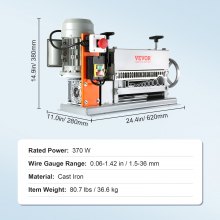 VEVOR Machine à Dénuder Électrique 1,5-40 mm Dénudeur Câble Auto Motorisé 370 W Dénudeuse Manuelle 27 m/min Pince à Dénuder Dépouillement Fil avec Manivelle 11 Canaux de Dénudage pour Recyclage Cuivre