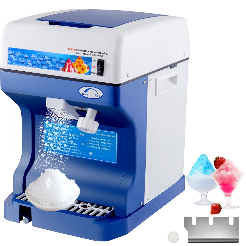 VEVOR Machine à Glace Pilée 250 W Broyeur à Glace électrique 120 kg Finesse Glace Ajustable Vitesse Rotation 320 tr/min pour Restaurants Débits Boissons Supermarchés Industrie Alimentaire 29x39x43 cm