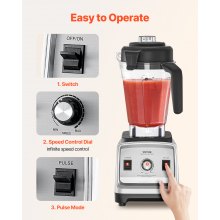 VEVOR Mixeur Professionnel Mélangeur pour Smoothies 2,5 L 1600 W pour Cuisine