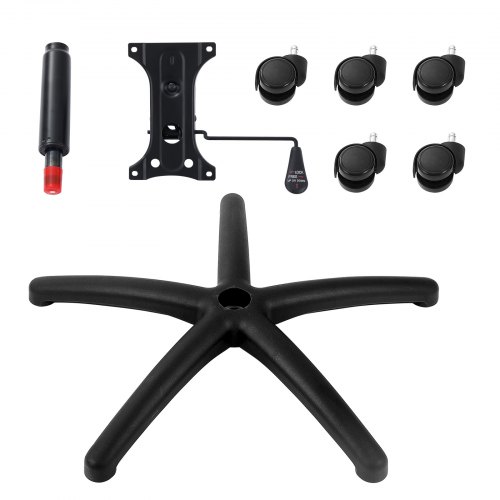 Base de chaise de bureau de rechange, 710 mm, base de fauteuil de bureau d'ordinateur universelle 5 roulettes, charge statique 1134 kg, vérin à gaz et plaque de siège, pour remplacer
