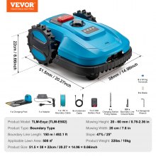 VEVOR Tondeuse Gazon Robot pour Pelouse 500 m² 20 V 4 Ah Contrôle par APP Bleu