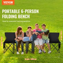 VEVOR Banc de sport pliable portable banc de camping à 6 places sac de transport