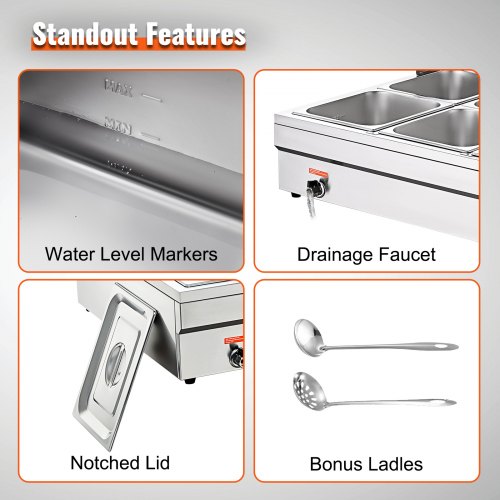 Chauffe-plat électrique Avec Fonction De Réglage De La Température - Capacité De 6 L - En Acier Inoxydable - Pour Les Fêtes - Carré