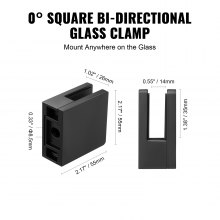 VEVOR Pince à verre carrée pour garde-corps en verre 8 à 12 mm 40 pièces noir