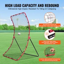 VEVOR Filet de rebond pour baseball et softball 1219 x 1676 mm tous les angles