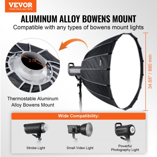 TARION Boîte à Lumière Pliable Stripbox 30x120 Cm Bowens – Montage Ultra Rapide, Grille Nid D’Abeille Incluse Pour Studio Photo & Vidéo
