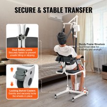 VEVOR Fauteuil Roulant Élévateur Transfert Patients Électrique Sangle Réglable