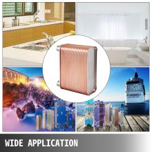 VEVOR Echangeur Thermique Echangeur De Chaleur Thermique à 60 Plaques pour le refroidissement d'huile industrielle/les évaporateurs de réfrigérant/les condenseurs