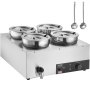 VEVOR Chauffe Soupe Station de Soupe Électrique 4 Marmites de 7 L pour Buffet