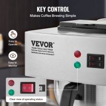 VEVOR Cafetière Filtre Commerciale Capacité 12 Tasses avec Carafe Thermique