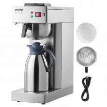 VEVOR Cafetière Filtre Commerciale Capacité 12 Tasses avec Carafe Thermique