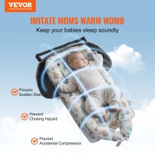 VEVOR Nid d'ange pour nouveau-né lit pour bébé 100% coton doux avec appui-tête