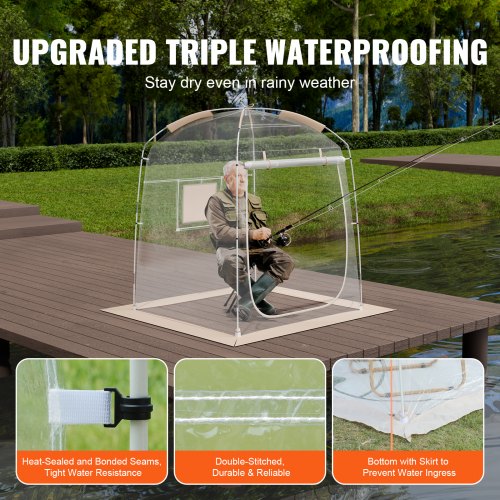 SOARS Tente à Bulle Transparente 215x215cm – 2-4 Pers, PVC, Structure Fibre Verre, Résiste Vent Et Pluie – Camping, Sport, Festivals