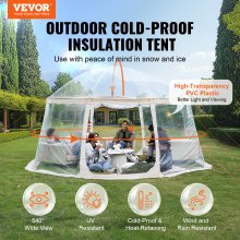 VEVOR Tente Sport Bulle Transparente Pop-Up pour 12-15 Personnes Anti-intempérie