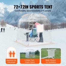 VEVOR Tente Sport Bulle Transparent Instantané pour 2-4 Personne Anti-intempérie