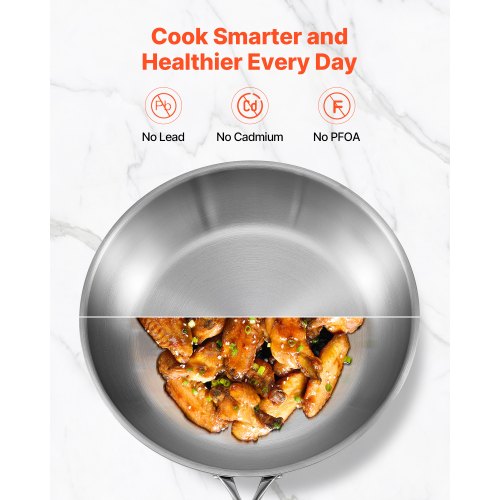 VEVOR Poêle à Frire En Aluminium, 3 Pièces (20,3 Cm, 24,1 Cm, 27,9 Cm), Poêles Robustes En Céramique Nonsitck Avec Poignée Résistante à La Chaleur, Ustensiles De Cuisine De Chef Pour Gaz