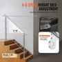 VEVOR Rampe Escalier Main Courante pour Extérieur 150 cm 3 Barres Transversales