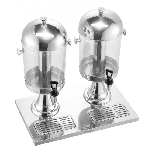 Fontaine jus de fruit double 2 x 6 L en inox