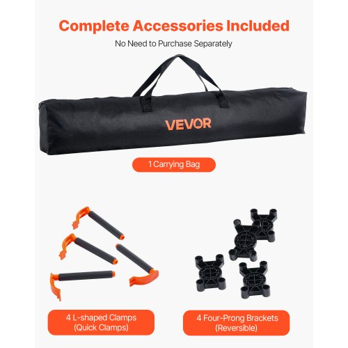 VEVOR Établi Pliant 2 En 1 - Table De Travail Et Chevalet Scie, Charge 454 Kg, 7 Hauteurs Réglables, Idéal Garage Et Atelier