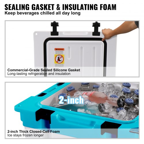 Glacière Isotherme 26 Litres FOHERE - Garde Le Froid 3 Jours - Plateau Amovible Et Poignée - Pour Camping, Pêche, Pique-nique