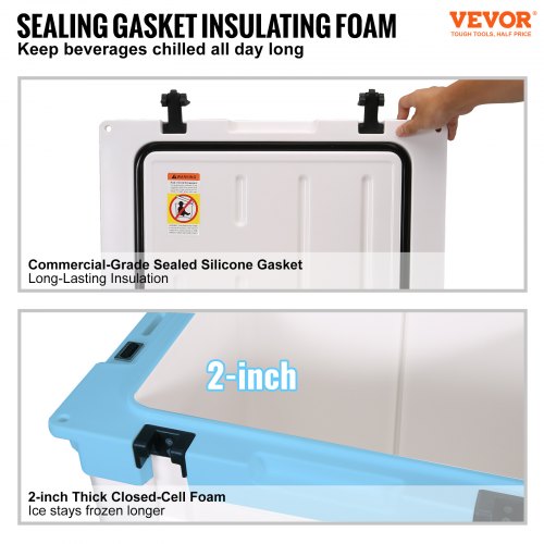 VEVOR Glacière Portable 31,2 L 30-35 Canettes Glacière Rigide Isotherme